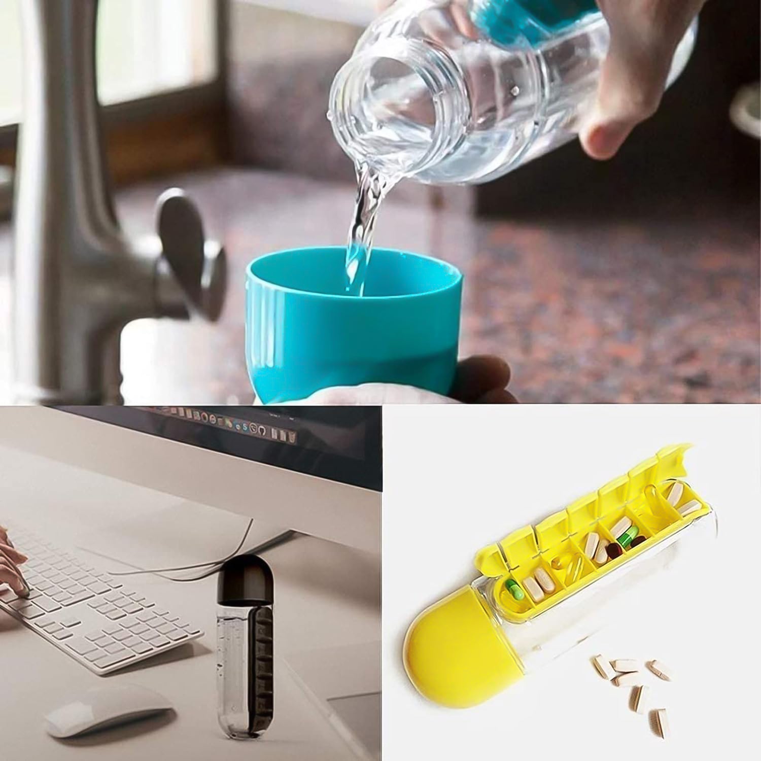 Pill & Vitamin Bottle, Water Bottle Multi Functional Use for Traveling & Outdoor Use Water Bottle, Travelling kit, Summer Special Bottle (600 Ml / Mix Color ) Pill & Vitamin Bottle, Water Bottle Multi Functional Use for Traveling & Outdoor Use Water Bottle, Travelling kit, Summer Special Bottle (600 Ml / Mix Color )